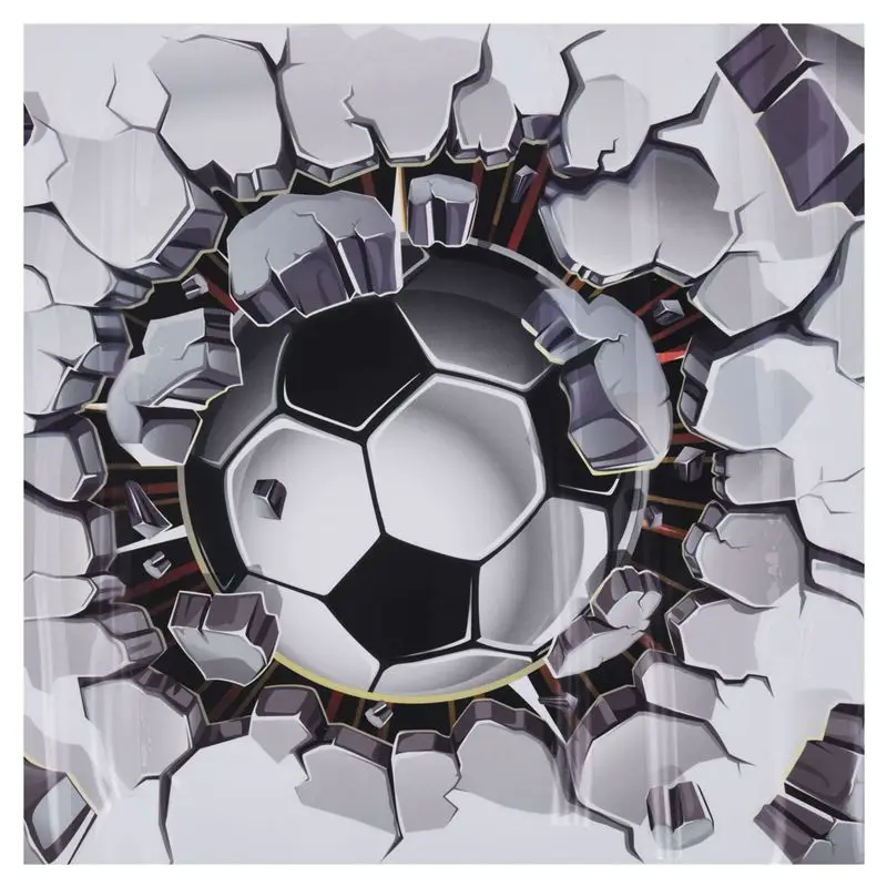 3D Наклейка на стену футбольный мяч ПВХ Искусство Футбол трещина наклейка для