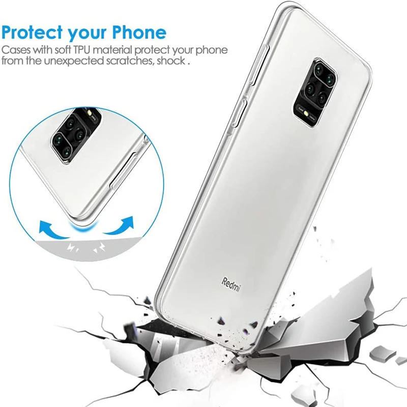 Чехол из ТПУ для Redmi Note 8 7 pro 9 s S 8T Прозрачный мягкий силиконовый ударопрочный