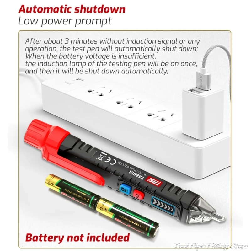 

12-1000V Intelligent Non-contact Pen Sound Light Alarm AC Voltage Detector Tester Adjustable sensitivity with Flashlight M09 21