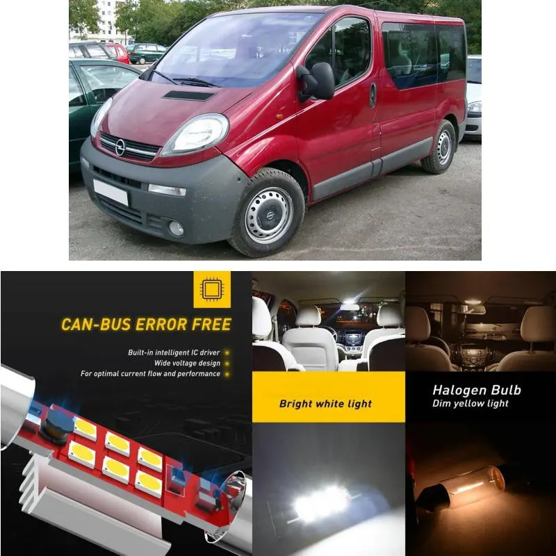 Светодиодные внутренние Автомобильные фары для Opel vivaro a box combi platform x83 b x82