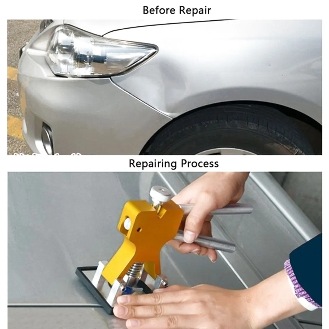 

Car Dent Repair Tools Cars Tool Kit Body Paintless Lifter Puller Hand Tool Sets +18 Tabs Hail Removal Glue Hand Lifter