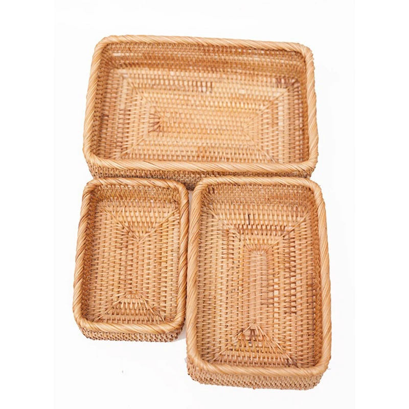 Плетеная вручную корзина из ротанга коробка для хранения корзины организации