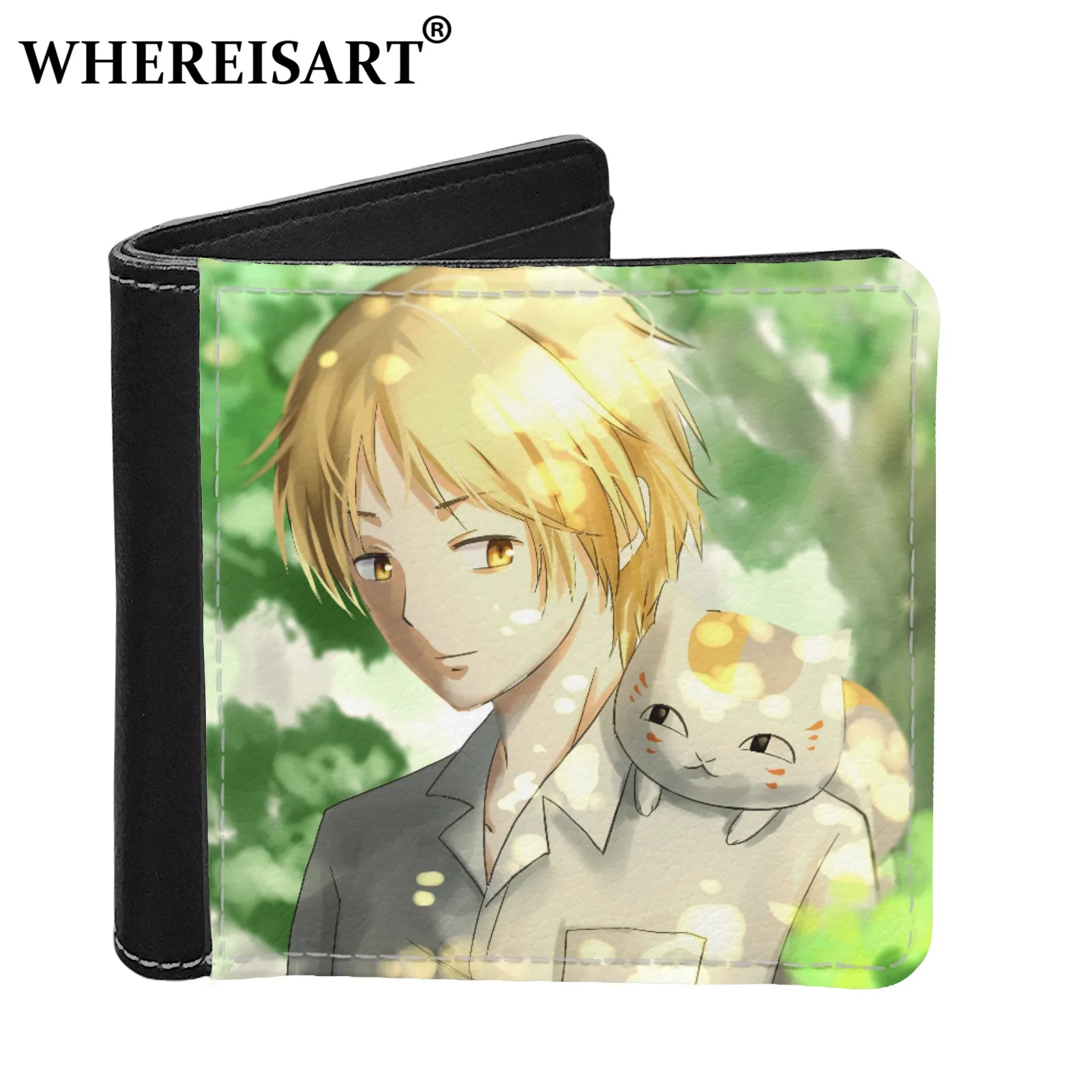 

WHEREISART Anime Natsume's Book of Friends Men Wallet Takashi Aesthetic Style PU Leather Coin Card Holder Teenager's Short Purse