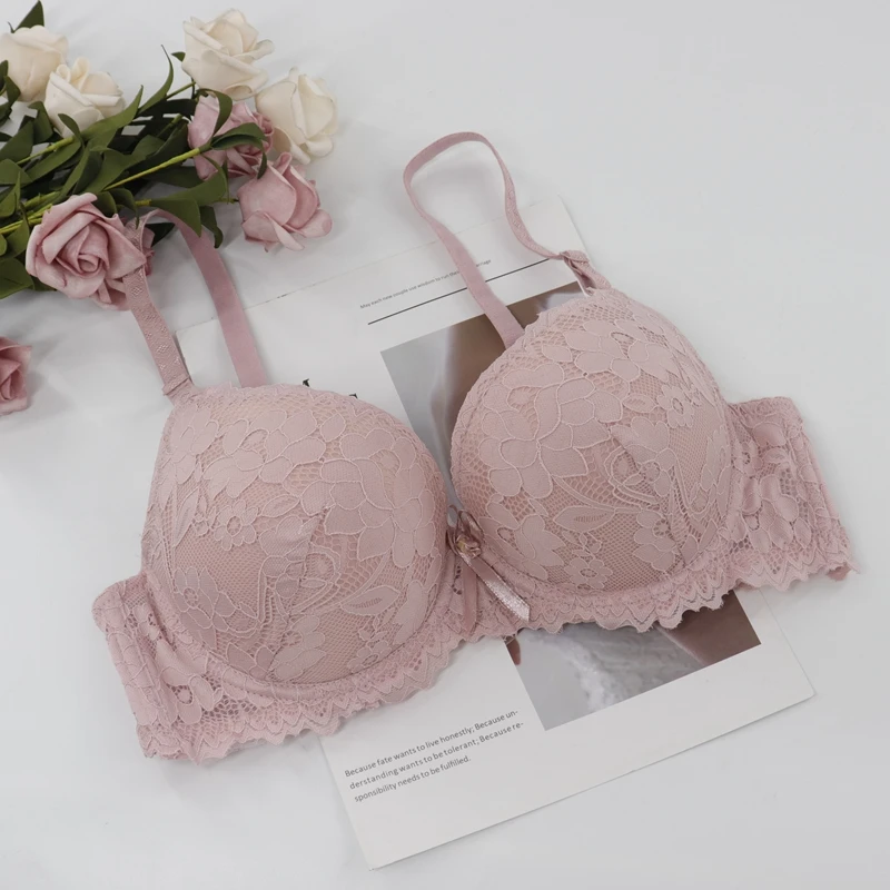 Pink Beauwear ультра тонкий цветочный кружевной бюстгальтер-трансформер дышащий бюстгальтер с косточками пуш-ап размера плюс 34A-38B 36C-40D нижнее белье BH - Цвет: Pink