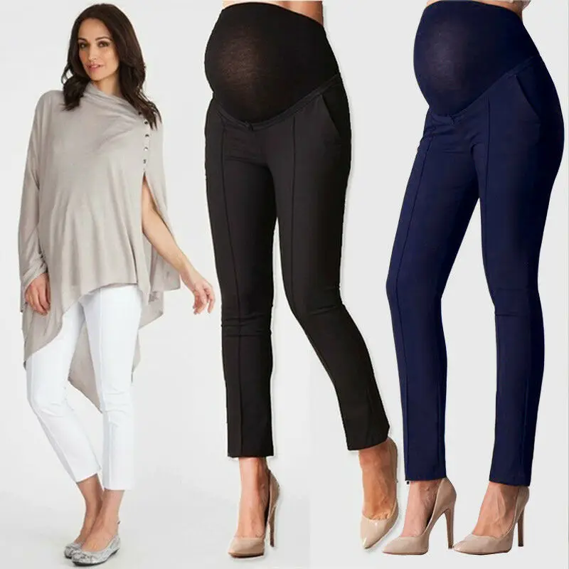 Pantalones el&aacute;sticos de protecci&oacute;n para el vientre, Leggings de maternidad para embarazadas, pantalones de tubo informales-0