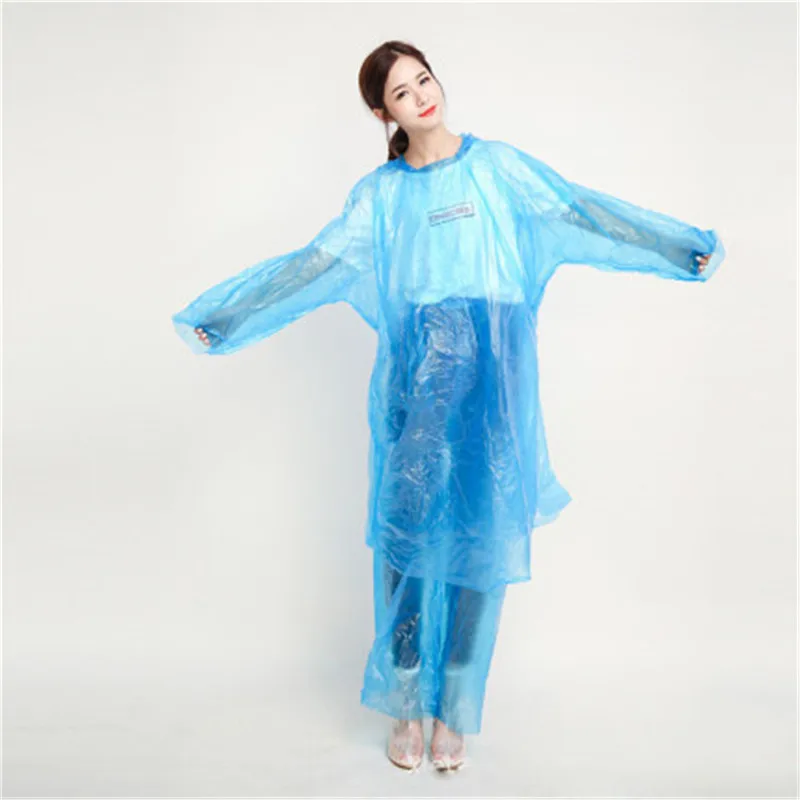 Взрослый прозрачный и утолщенный одноразовый дождевик с 10 шт походный набор