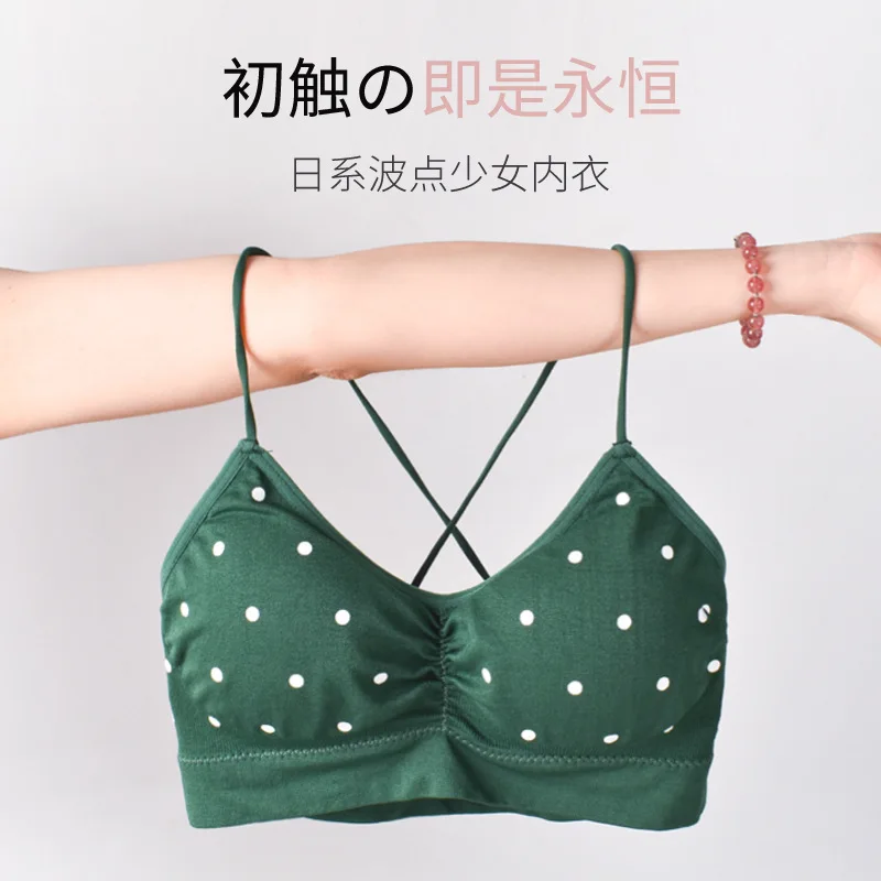Женские винтажные бюстгальтеры пуш ап в горошек бесшовное нижнее белье