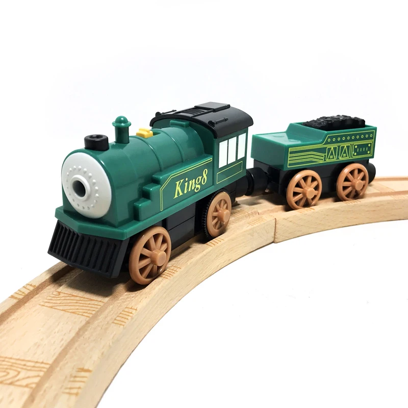 

New Hot Electric magnetic train children's toy wooden rail car is compatible with wooden trolley train and track kids gift toys