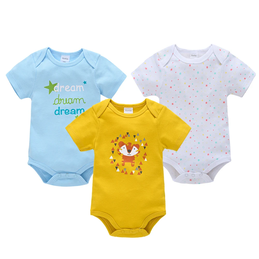 

3Pcs High Quality Infant Jumpsuit Baby Clothes Short Sleeves Boys Clothing Set Newborn Bodysuits 2021 Summer Girl bodysuits боди