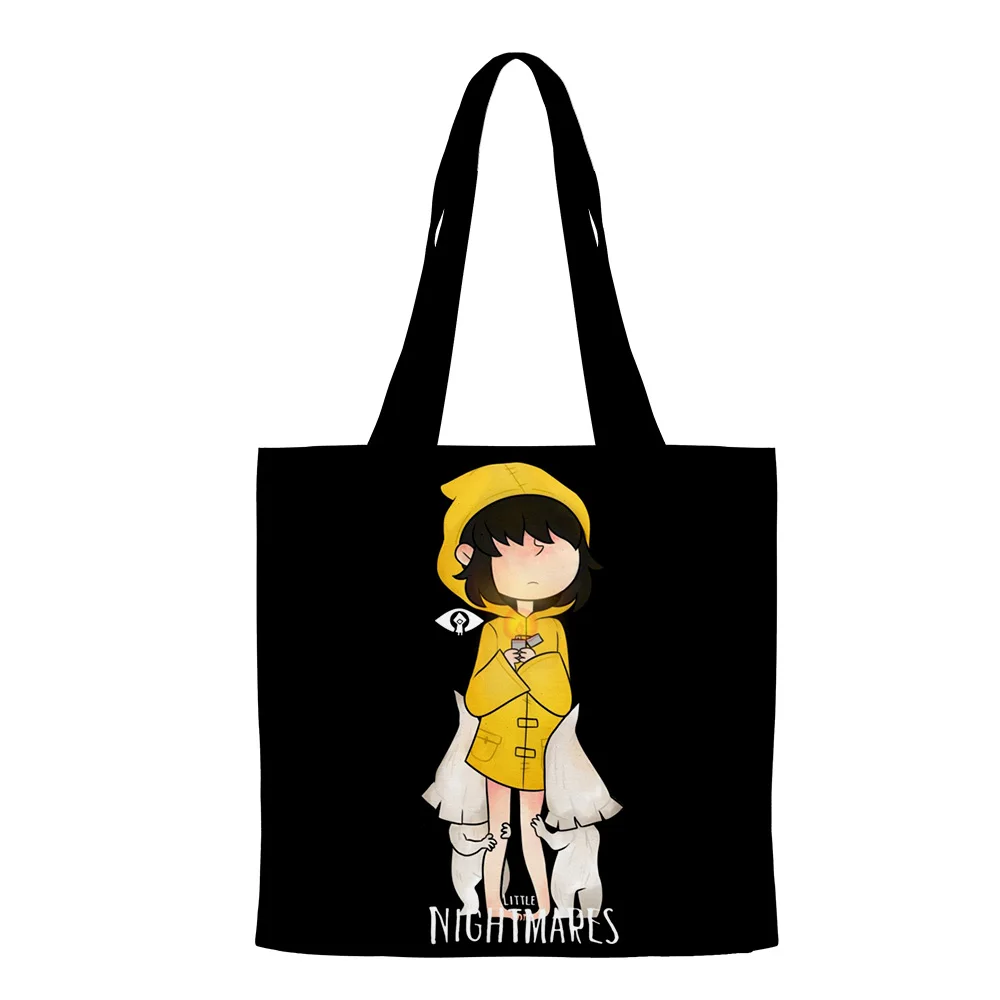 

Kawaii 3D Little Nightmares Tote Bag Unisex Travel Shoulder Bag Women Reusable Foldable Shopping Hand Bags Collage Book Bag