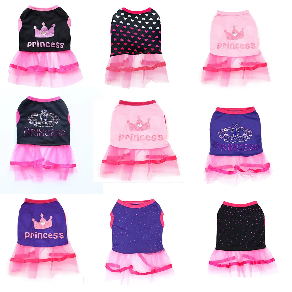 

Cheap and Good Quality Summer New Pet Clothes Sweet and Beautiful and Comfortable Princess Dress T-shirt Vest Short Sleeves