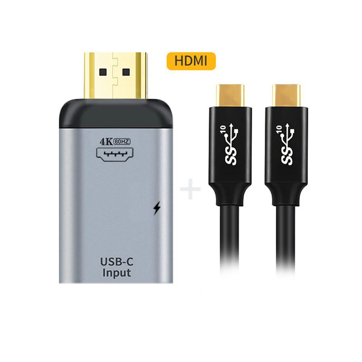 

CYDZ USB-C Type C Female Source & 100W 10Gbps Cable to HDTV Sink HDTV & PD Power Adapter 4K 60hz 1080p for Phone & Laptop