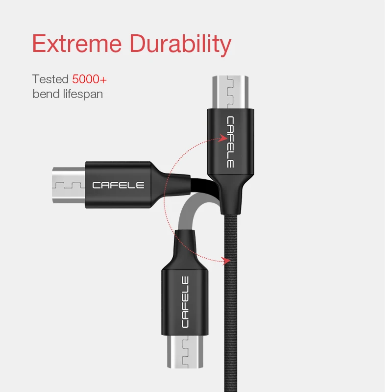 Кабель Cafele Micro USB для быстрой зарядки Huawei P30 Samsung S10 Xiaomi 9 Android кабель передачи данных