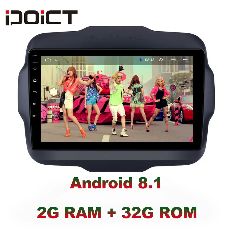 IDOICT Android 8 1 IPS 2G + 32G ядерный автомобильный DVD плеер GPS навигация Мультимедиа для Jeep