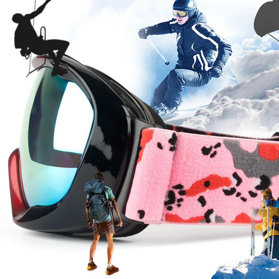 Лыжные очки 1 шт. новинка двухслойная противотуманная большая Лыжная маска UV400