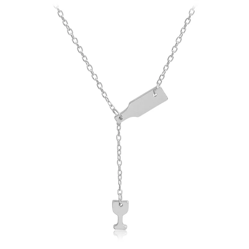 Новинка Трендовое ожерелье с подвеской в виде бокала для вина женские цепочки