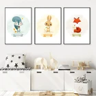 Животное с лисьим и кроличьим Арт плакат детская полотна номер картины для декоративный для детской комнаты принты настенный плакат