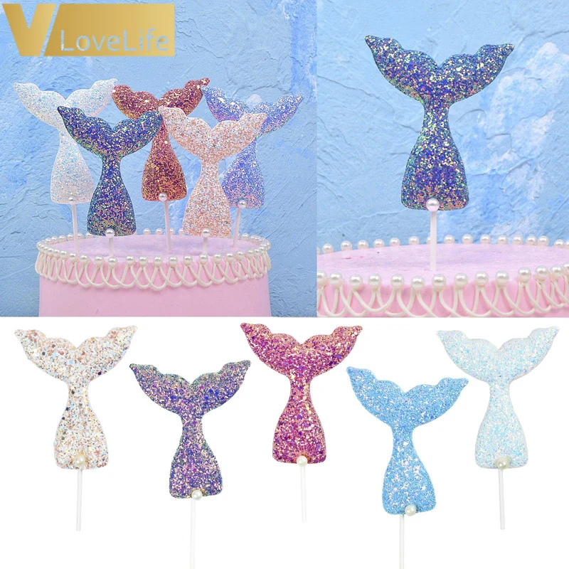 Украшения для торта на день рождения милые товары вечеринки тема русалки декор