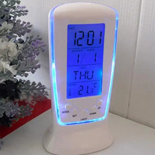 

Digital Calendar Temperature LED Digital Alarm Clock with Blue Back light Electronic Calendar Thermometer Led Clock With Time