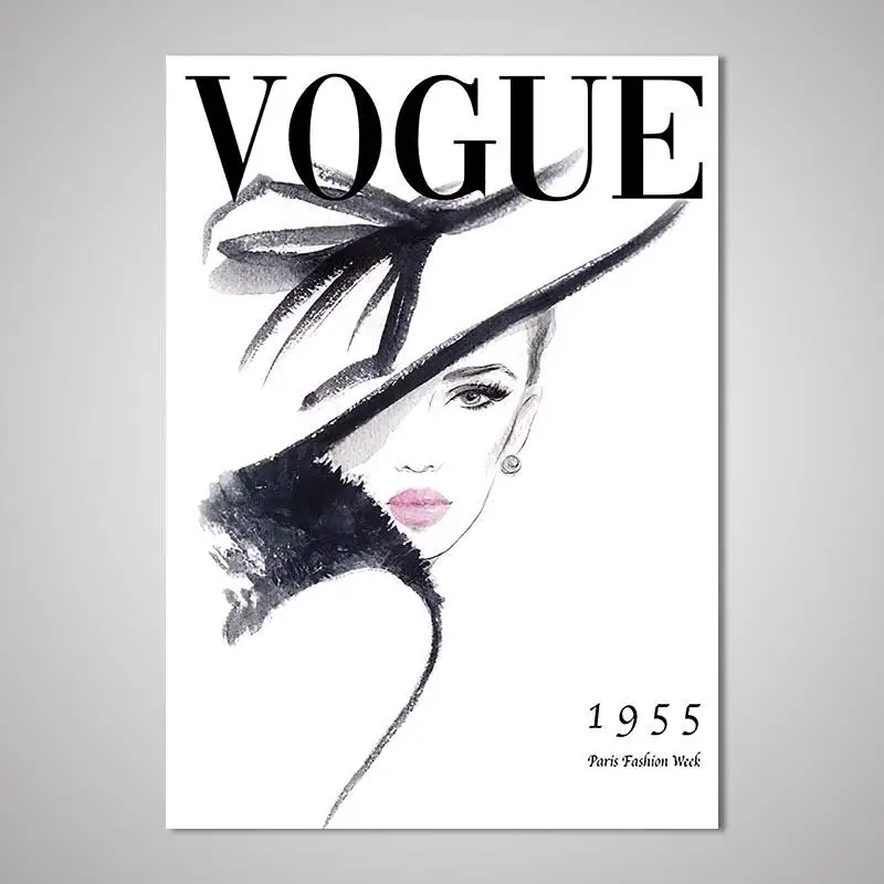 Koop Moderne Eenvoudige Art Canvas Cover Van Fashion Womens Tijdschrift Poster Wanddecoratie Gang Decoratie Kamer Decoratie 5Y