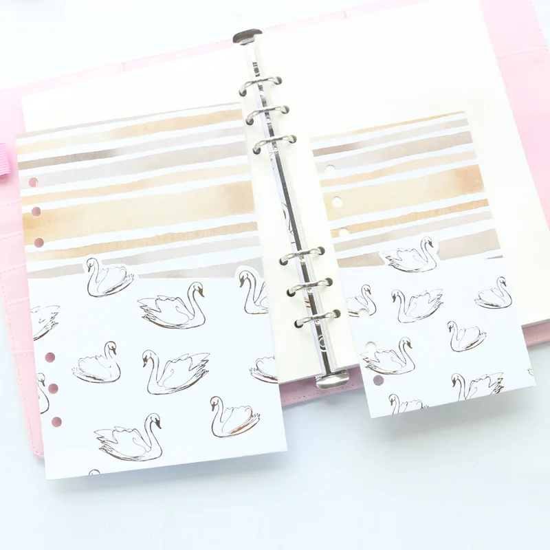 Милый школьный Органайзер Domikee с изображением лебедя из золотой фольги клейкая