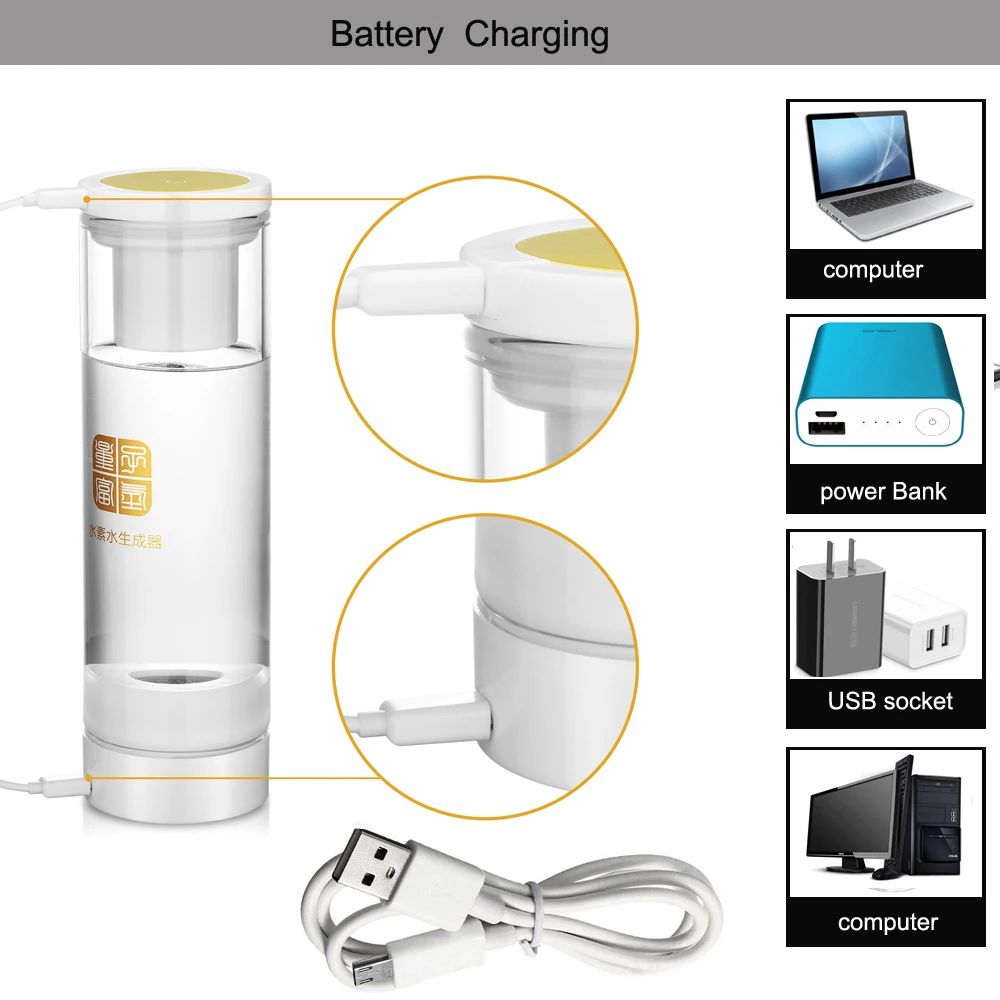 Molecular Resonance Effect Technology 7.8Hertz Hydrogen Water Generator PEM Membrane Electrolysis Alkaline Pure H2 Ionizer 600ML | Бытовая