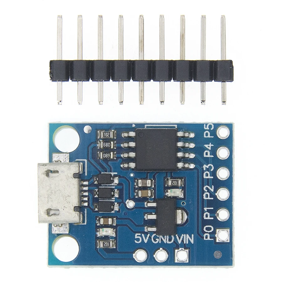 Плата микро-макетная TINY85 Digispark Kickstarter ATTINY85 модуль для Arduino IIC I2C USB синяя Черная |