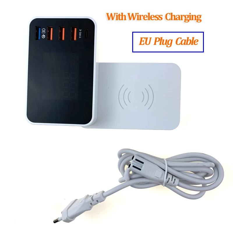

QI Wireless Charger Quick Charge Type C 3.0 Smart USB Charging Station Hub Fast Charger Adapter for Xiaomi iphone x Samsung s10