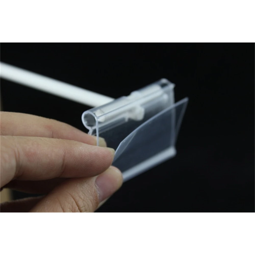 Откидной держатель этикеток для T-end Hook Clear Pvc рекламная Передняя бирка карточка