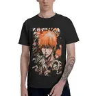 Футболка мужская с коротким рукавом Bleach Ichigo Ultimate, оранжевая уличная одежда, 100% хлопок, уникальная тенниска с Аниме Манга Куросаки