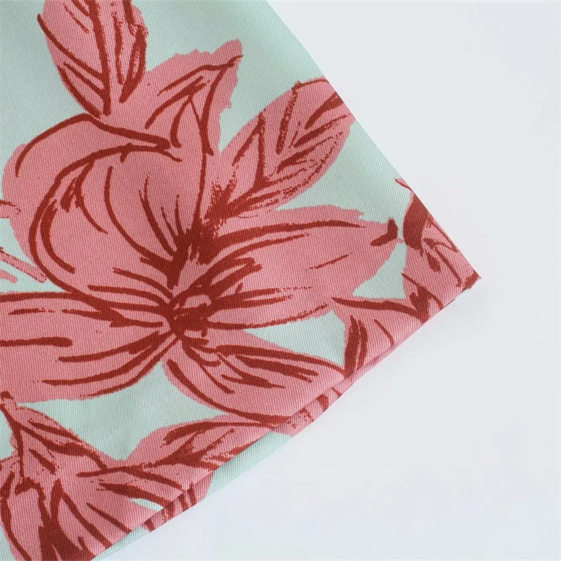 

PUWD Sweet Women Red Print Fold Long Sleeve Dress 2021 Spring Elegant Female Soft Irregular Dresses Ladies Chic High Waist Dress