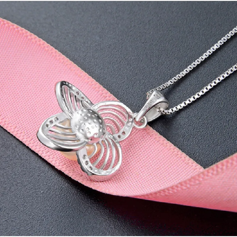 Ожерелье до ключицы из серебра 925 пробы с пресноводным жемчугом