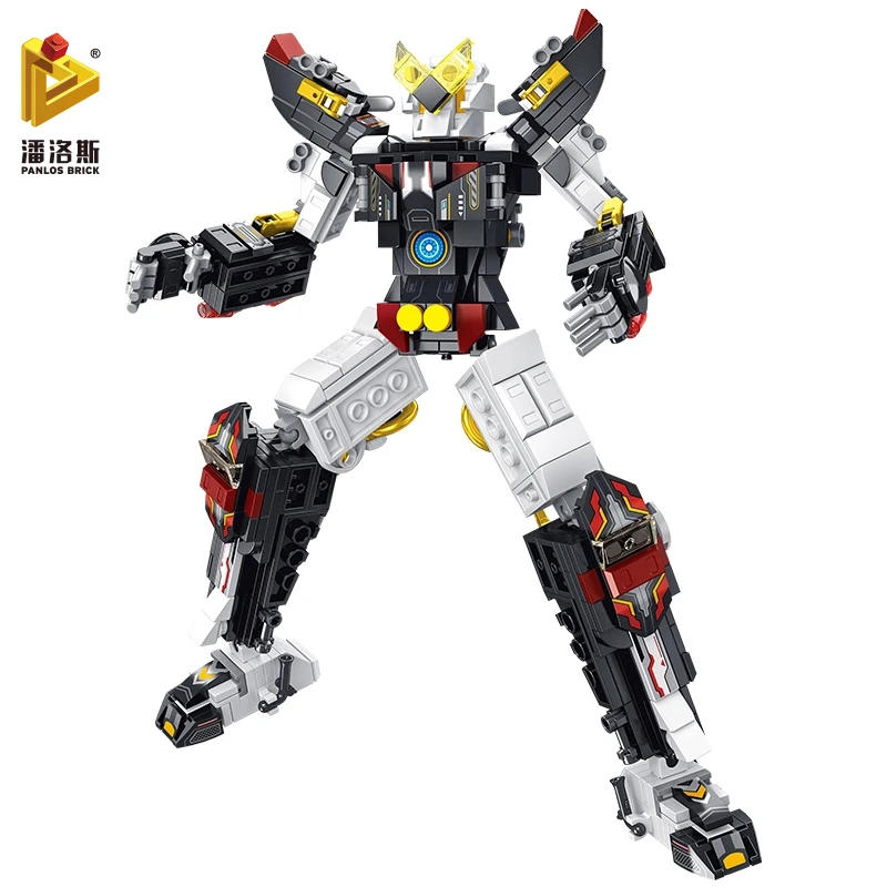 

PANLOS 566 PCS Fighter Aircraft Deformation Robot Superhero Model Building Blocks DIY Children's Toy Sticker Gift Small Bricks