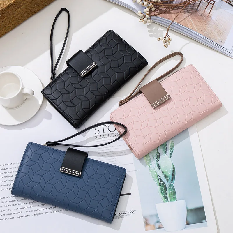 Длинные кошельки для женщин модные дамские бумажники с камнями вместительный