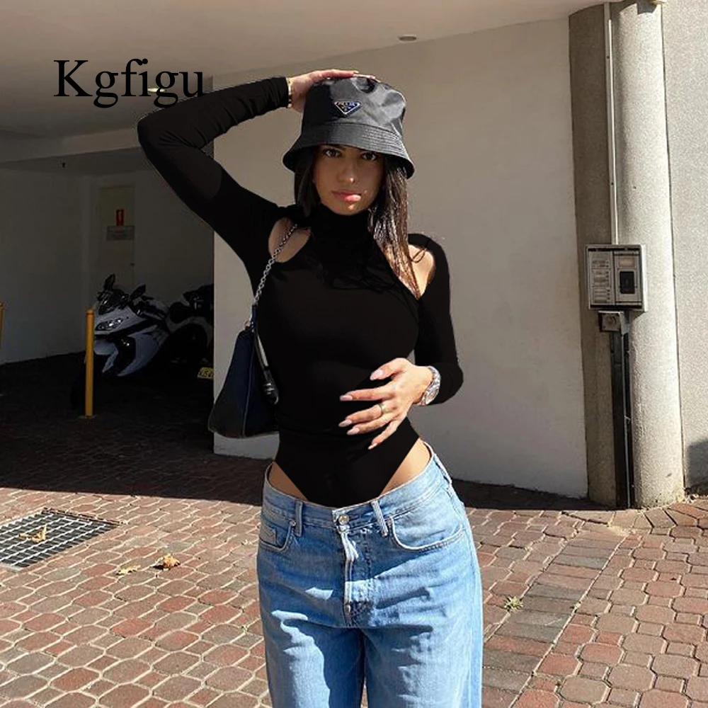 

KGFIGU 2021 осеннее Новое поступление Боди женское с длинным рукавом с вырезами Универсальный комбинезон элегантные модные наряды