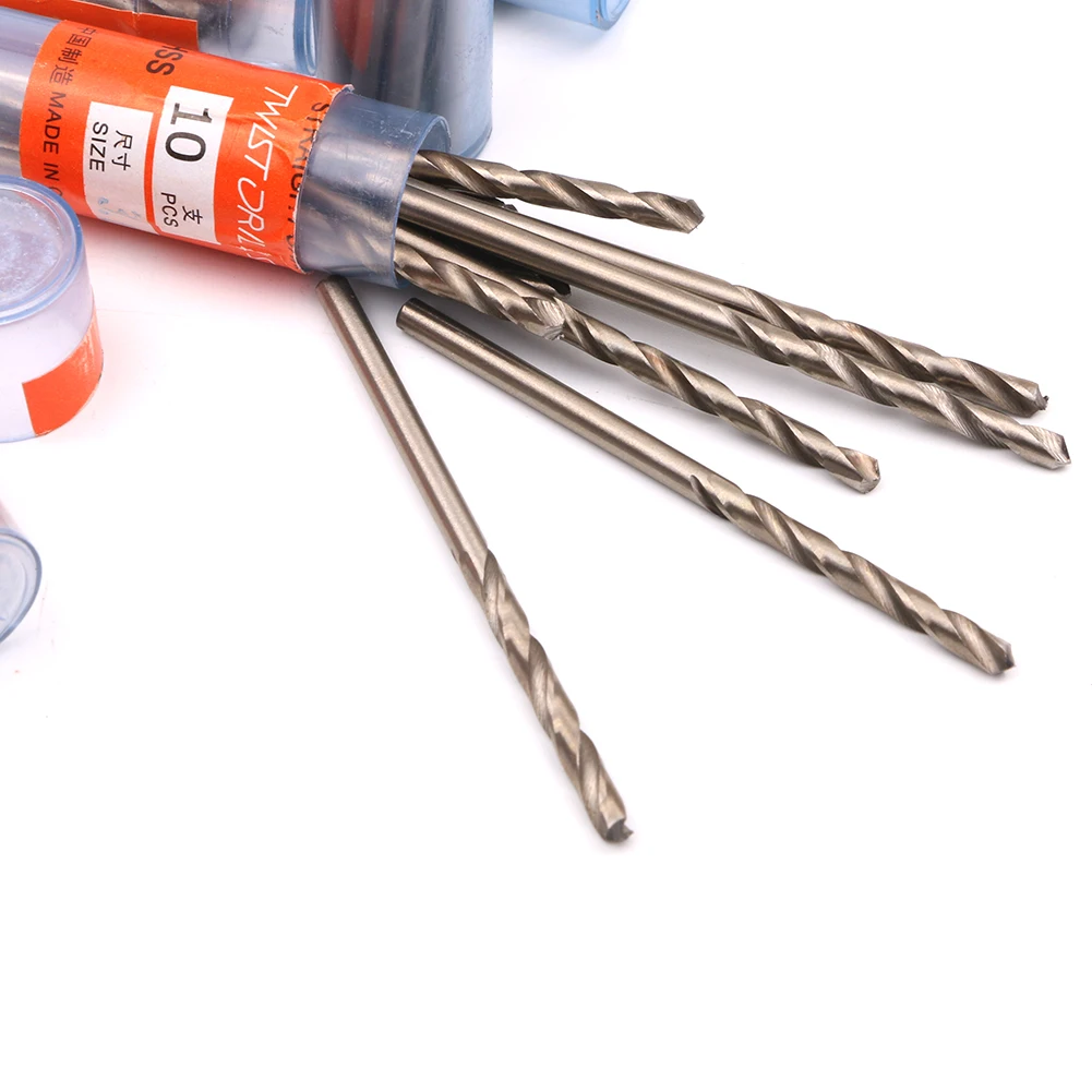 

10PCS 0.5-3.0mm Round Shank Precision Micro Mini PCB Auger Twist Drill Bit Set