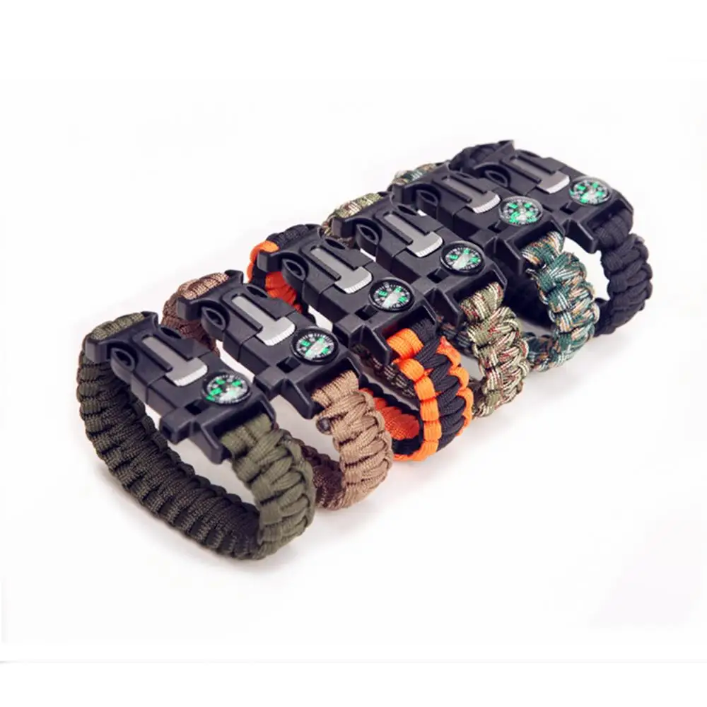 Multi function Military Emergency Survival Paracord 4mm Bracelet Outdoor Scraper Whistle Buckle Tools 550 |survival outdoor|survival militarysurvival