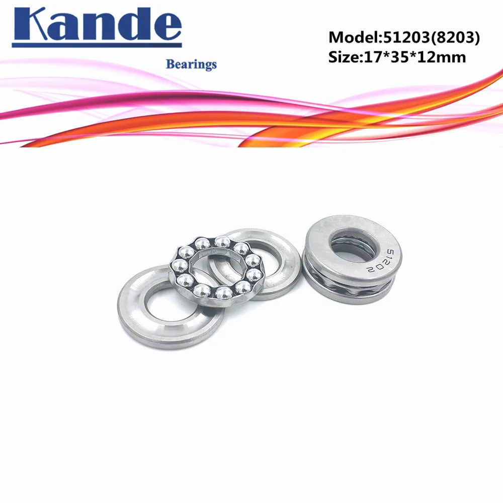 Kande 51203 8203 17x35x12 подшипник 4 шт плоский упорный шарикоподшипник Осевой Упорный |