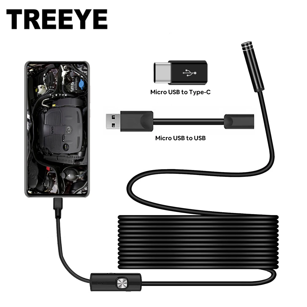Эндоскопическая камера 7 мм/5 5 мм 3 в 1 USB IP67 6 светодиодов бороскоп для Windows Macbook ПК