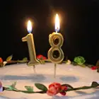 Арабские цифры 0-9, восковые свечи, цифровой Топпер для торта, украшение для детской вечевечерние на день рождения, аксессуары для украшения тортов