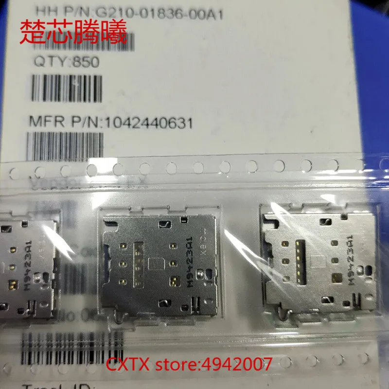 

CHUXINTENGXI MOLEX 1042440631 For SAMSUNG S6 SIM Card Reader Connector Socket Holder Slot NEW Original SIM SD Card Reader