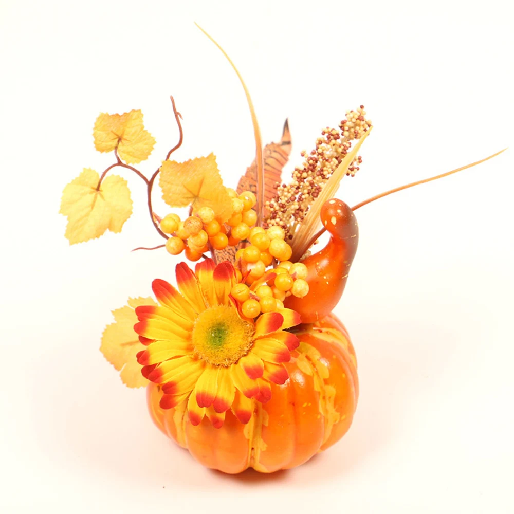 

1pc Simulation Pumpkin Table Pendulum Harvest Festival Halloween Party Autumn Color Decoration Props Maple Leaf Pomegranate Home