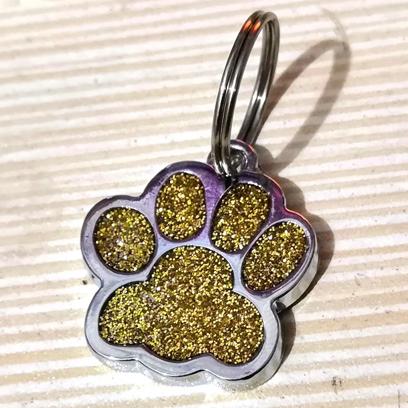

Portable Dog Paw Print Pendant Durability Zinc Alloy Tag Convenient Card Information Multifunction Card Identity Card Pendant
