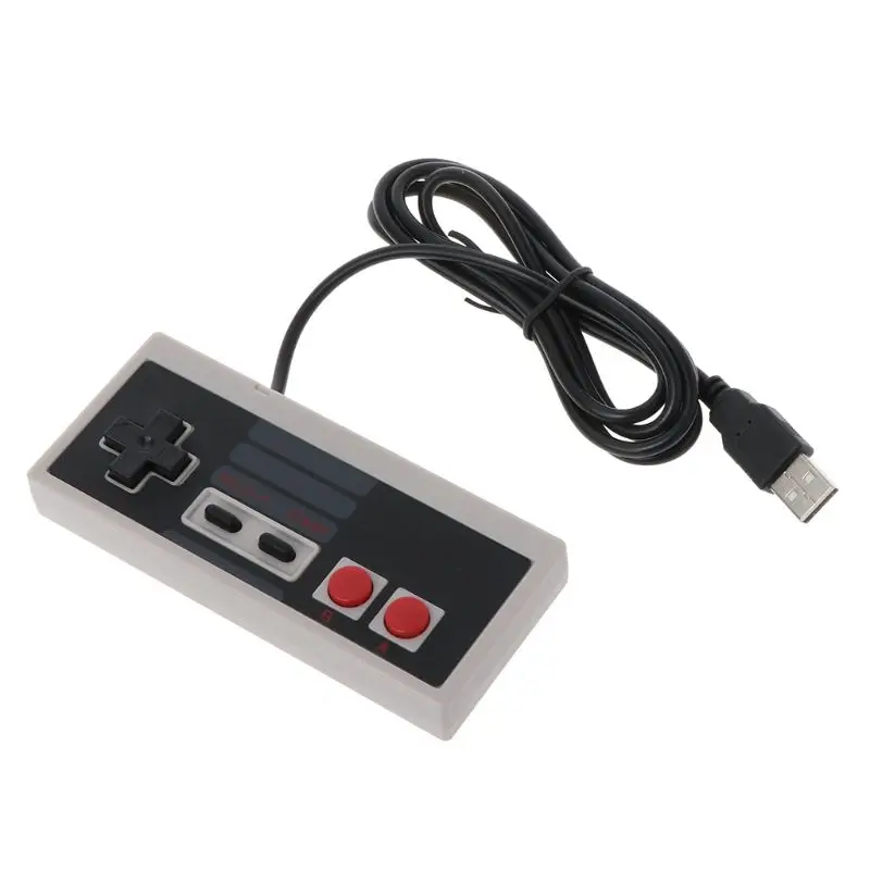 

C5AE USB Gaming Controller Plug-Play Plastic Black+Gray for NES PC Windows New