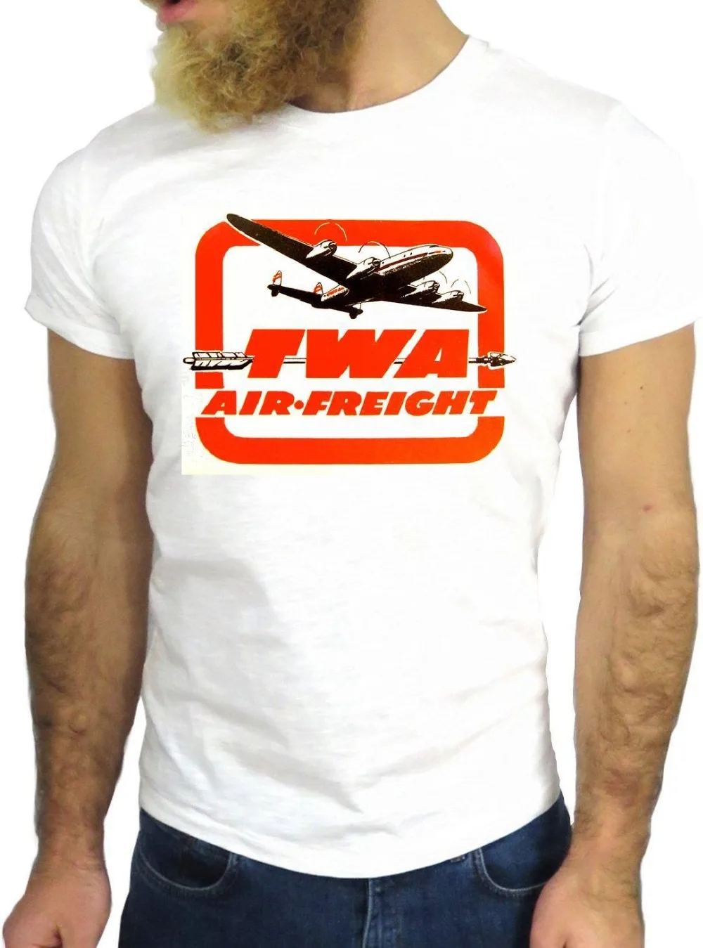 Хит летняя одежда Хлопковая мужская футболка высокое качество Twa Air Freight крутые