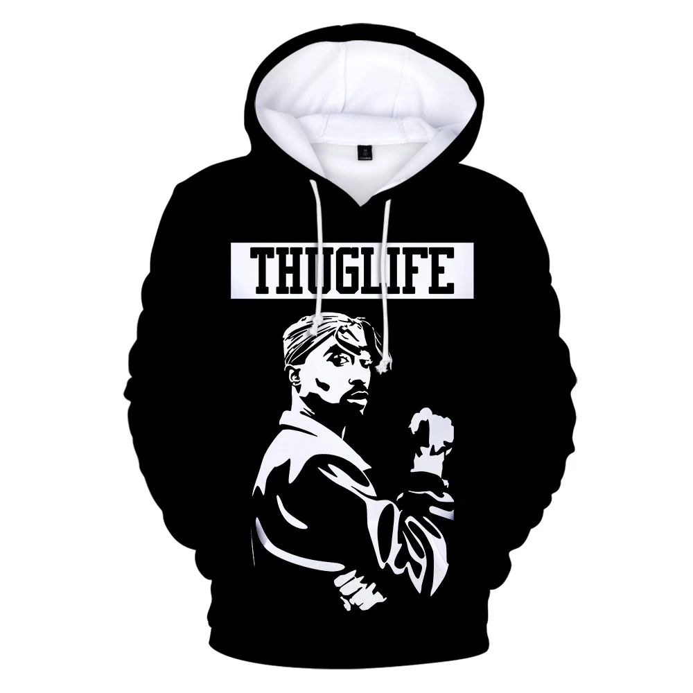 

3D Gangsta Rap 2Pac Hoodies Men Women Hoodie Sweatshirt Hooded Gangsta 2Pac Tupac Amaru Shakur Hoody Boys Girls Cool Coats