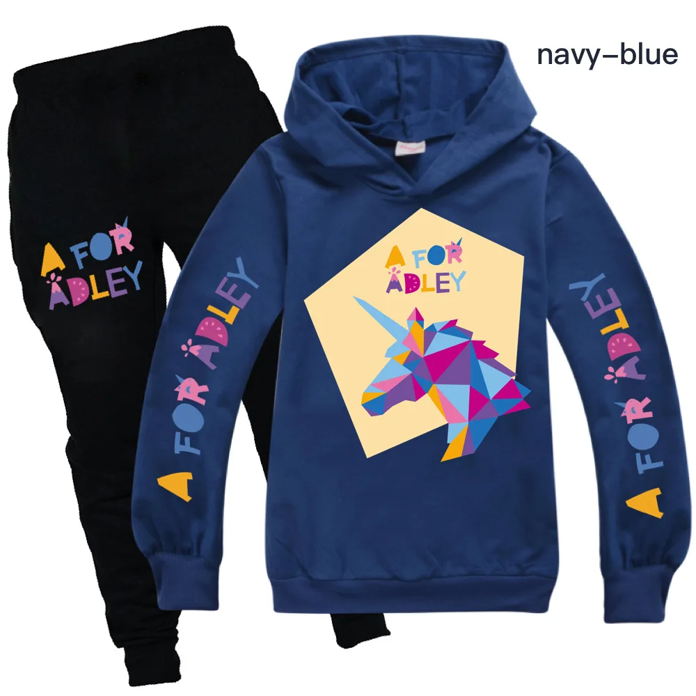 New Cartoon A for Adley Clothes Kids Spring Autumn Hoodie Sweater+trousers 2pcs Suit Baby Girl Clothing Sets Boys Sportsuits