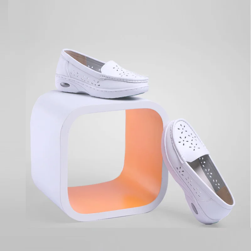 

Nursing Shoes Air Cushion Non-slip Scrub Shoes Leather Workwear Slip-ons Shoes Medical Shoes for Women Lightweight