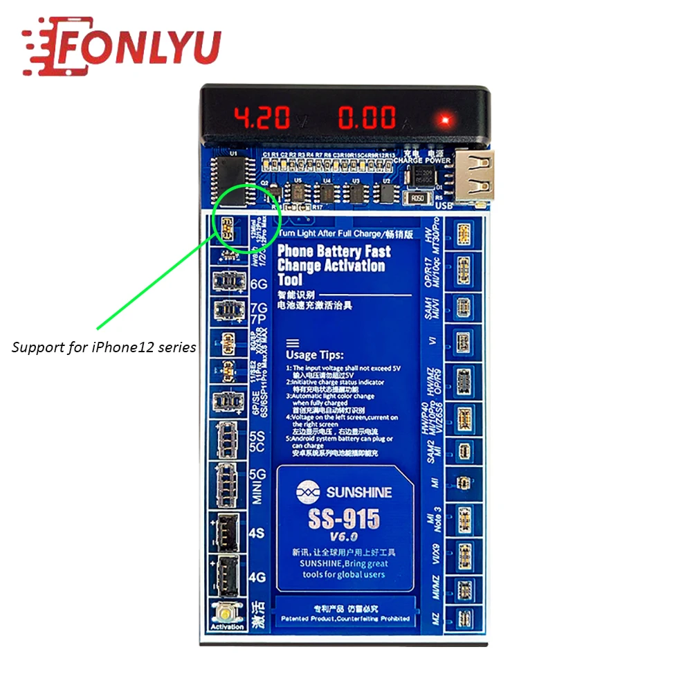Sunshine SS-915 универсальная плата активации аккумулятора для iPhone Huawei Xiaomi быстрая