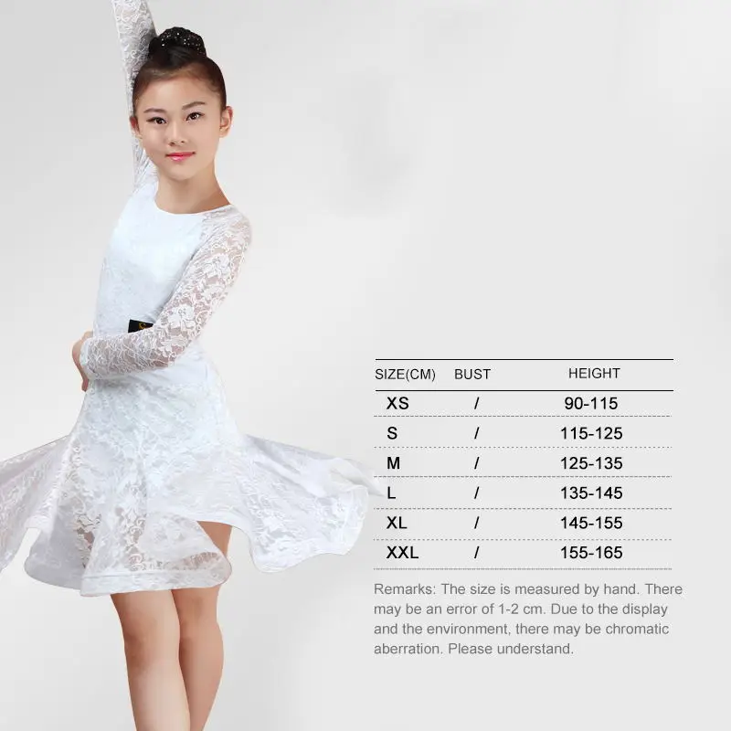 Белые кружевные Детские платья для латинских танцев современные танцевальные
